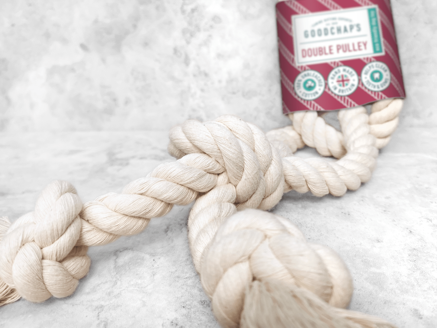 Goodchap's – Engroshandel Tovlegetøj - Hund – Dobbelt remskive hundetovlegetøj | Naturlig håndlavet 100% bomuld7