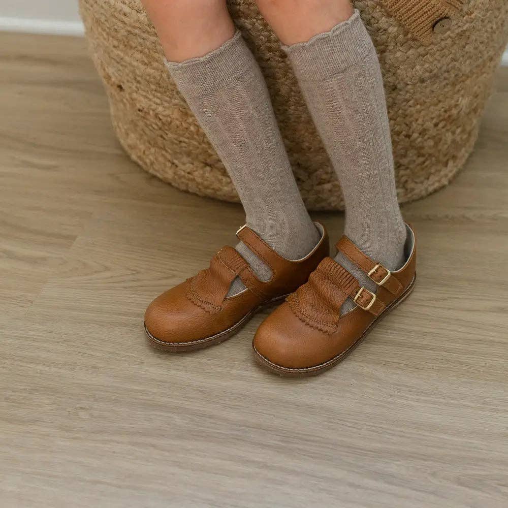 Zimmerman Shoes - Wholesale Dress Shoes - Kids - Kiltie T-Strap - Cognac2