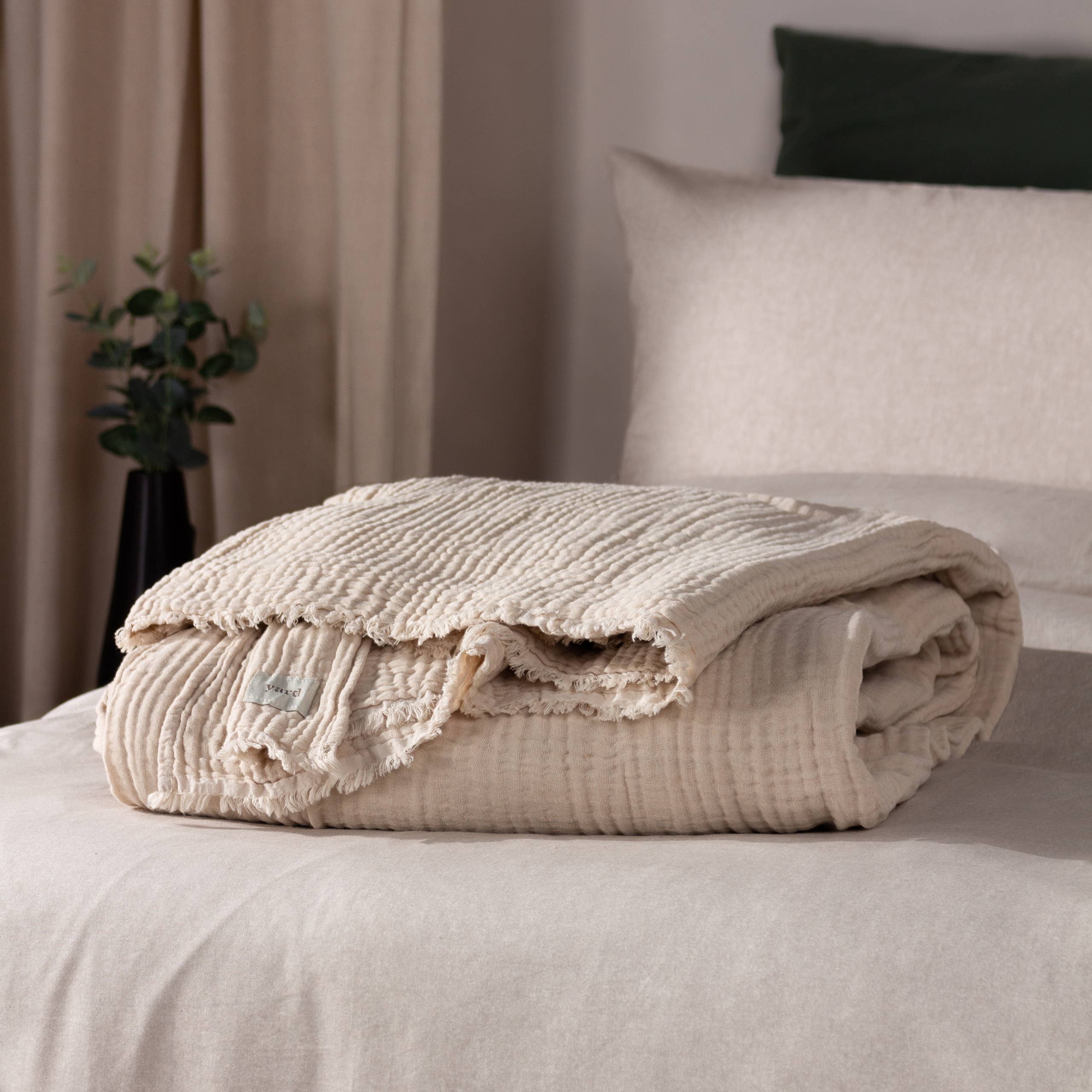 Lark Muslin Cotton Throw Natural for wholesale on Faire5