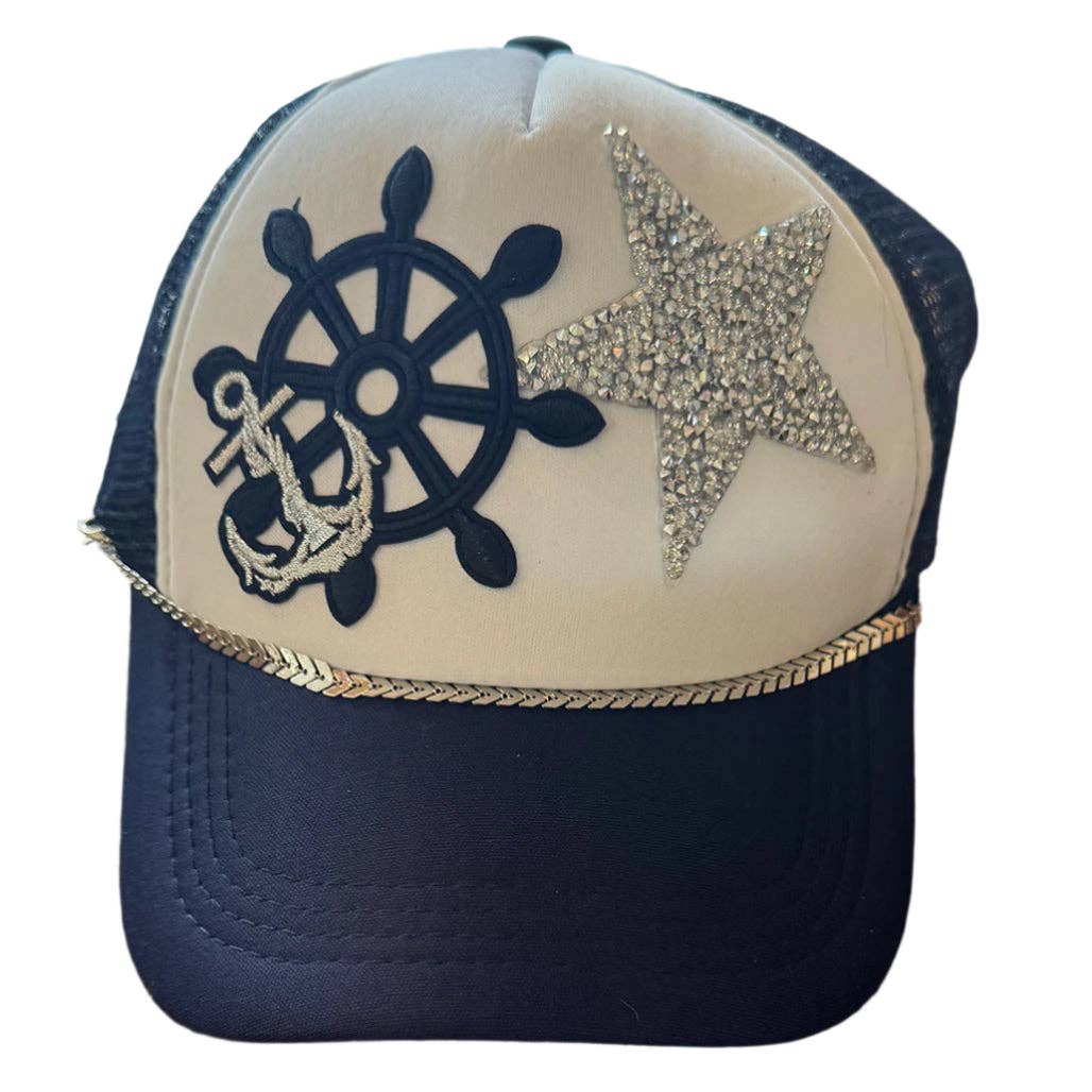 On a Whim Hats - Wholesale Trucker Hat - Women's - Star Anchor1