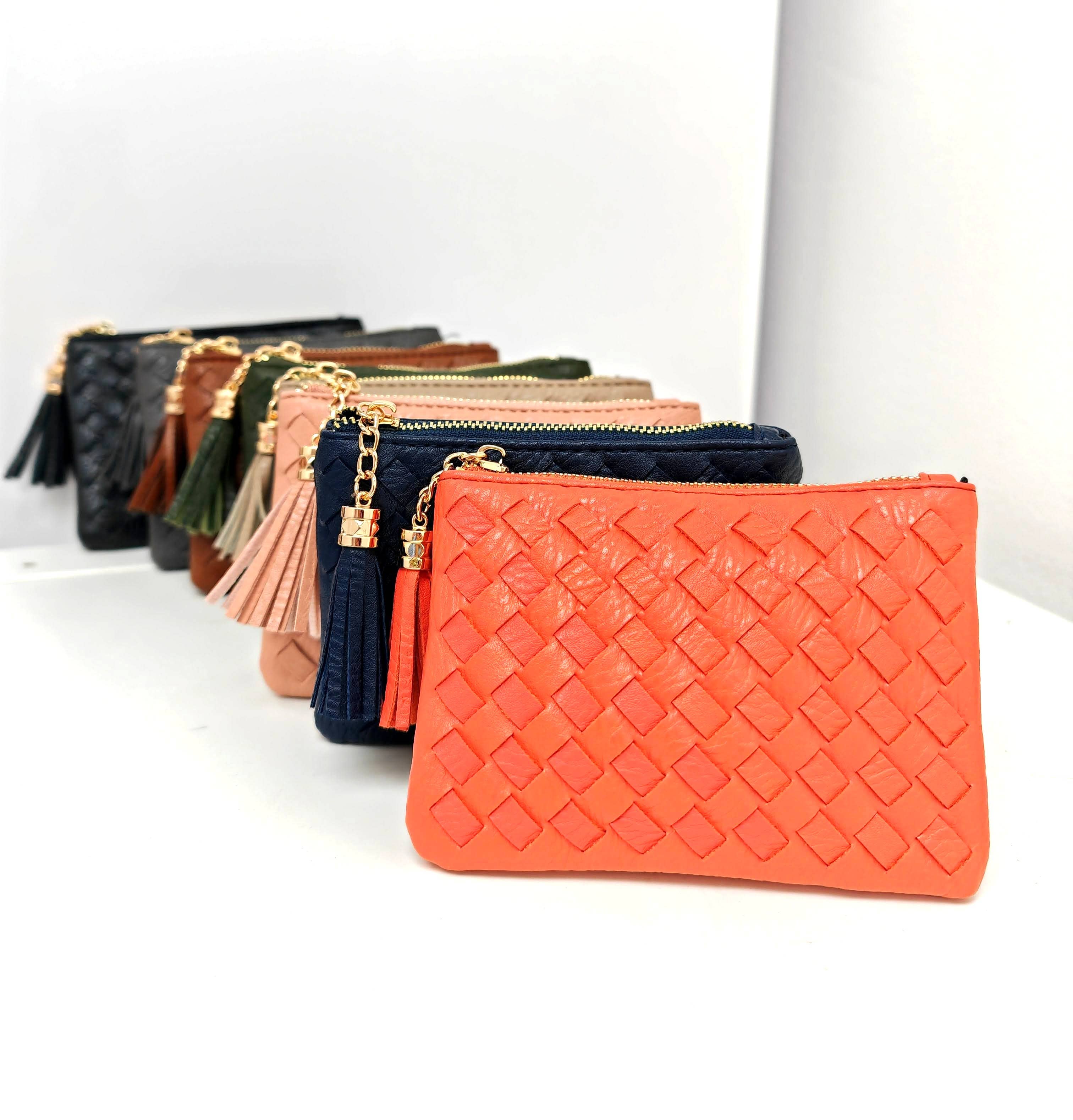 Superbia – Engroshandel Møntpung - Dame – Blød håndlavet vævet kvast nøglering lynlås kortholder mønt21