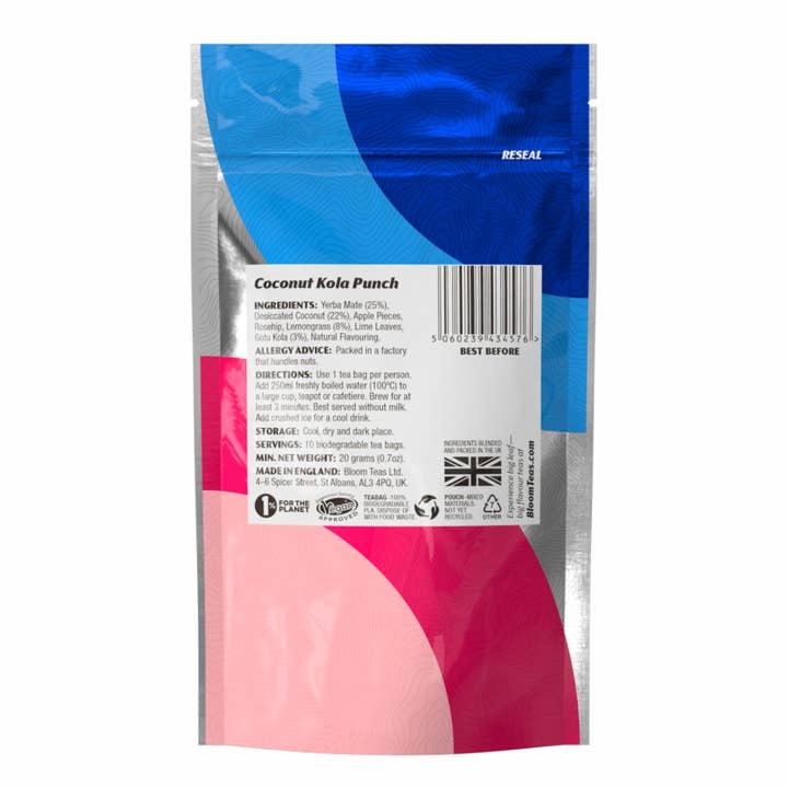 Bloom Teas - Wholesale Tea Bags - Coconut Kola Punch Tea (10 Tea Bags)1