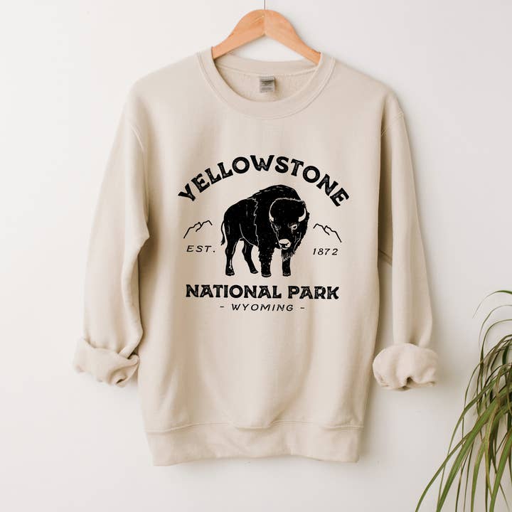 Vintage Yellowstone National Park | Sweatshirt for wholesale by Olive And Ivory Wholesale