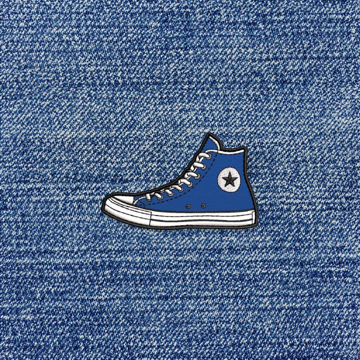 Studio Ten Design - Wholesale Patch - Blue High Top Sneaker Iron-on Patch