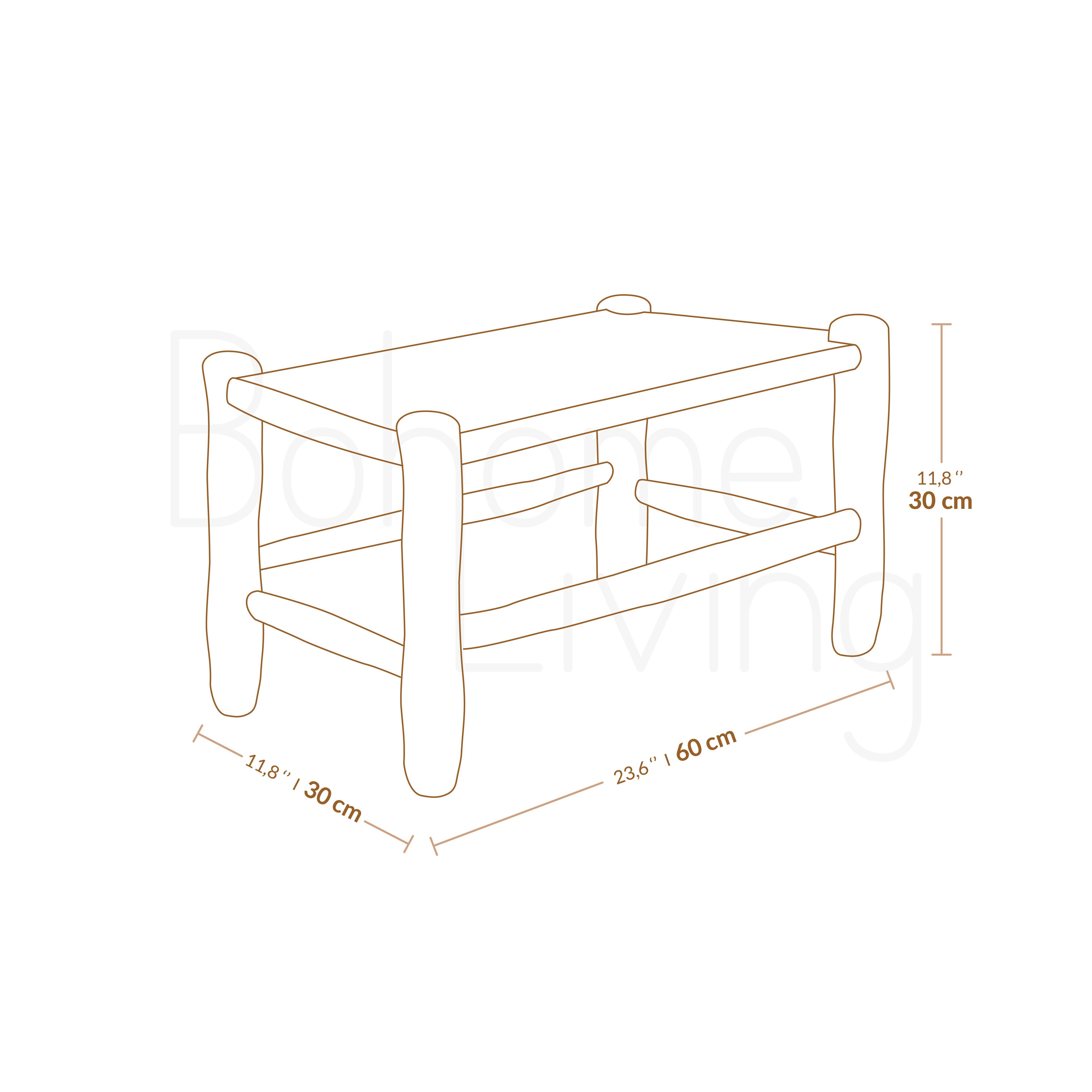 Bohome Living – Großhandel Bänke – Kleine marokkanische Bank aus Holz und Seil3