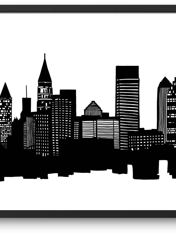 Print „City Skyline Silhouette” voor wholesale door Jiva More Life