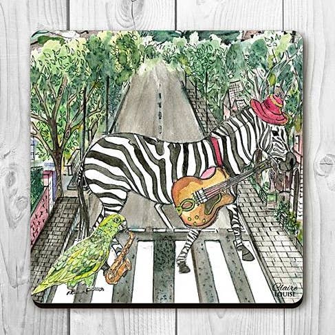 Zebra i byen drikker coaster for engroshandel hos Claire Louise