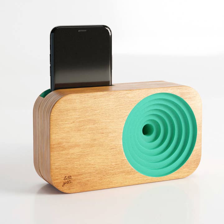 Bitti Gitti Design Workshop - Wholesale Speakers - Salt Turquoise Wooden Sound System