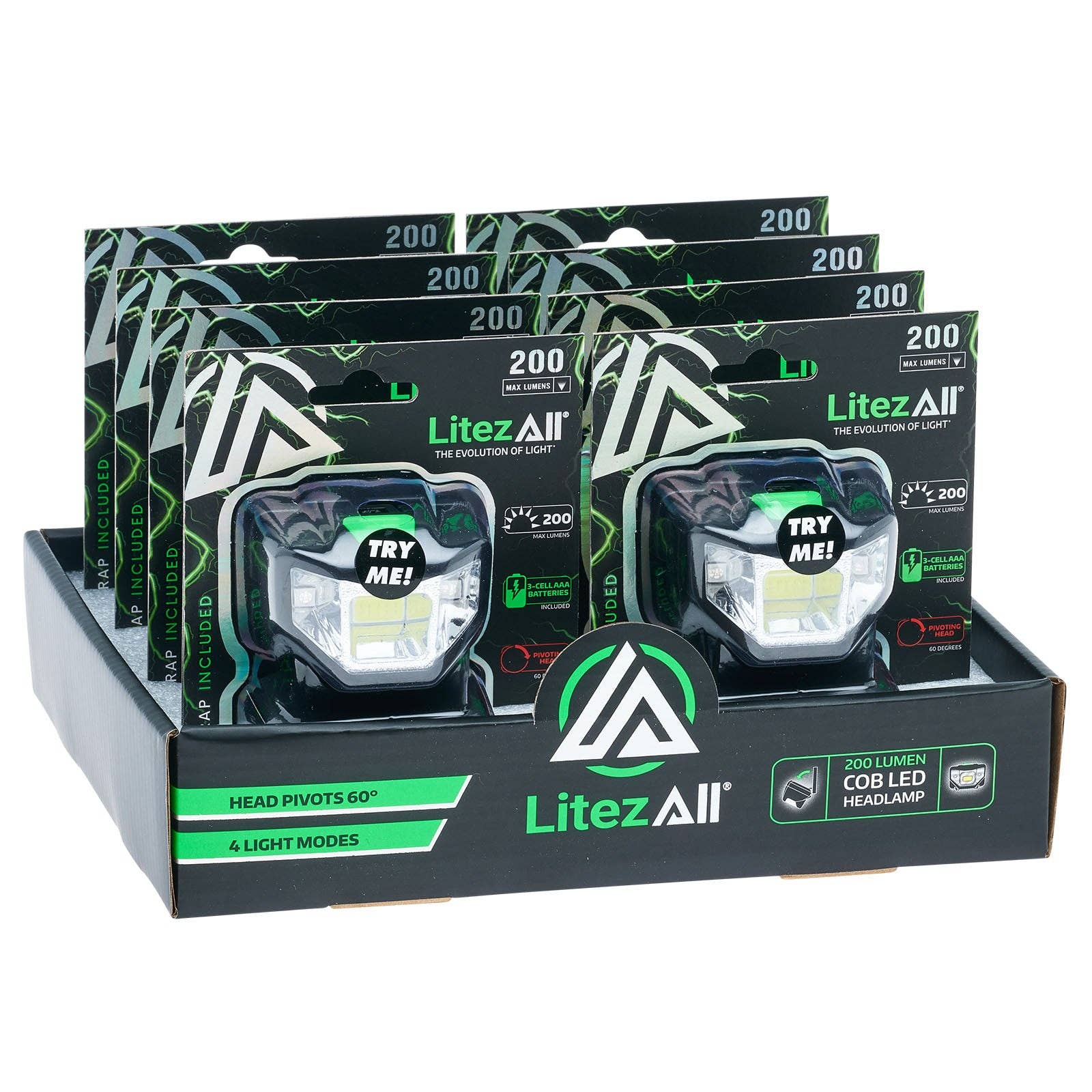 LitezAll - Wholesale Flashlight - LitezAll Quattro 4 Mode LED Head Lamp27