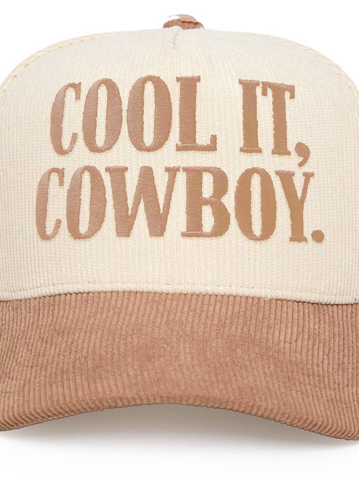 Gorro de pana bicolor Cool It, Cowboy, color caqui/beige para venta al por mayor de Funky Junque