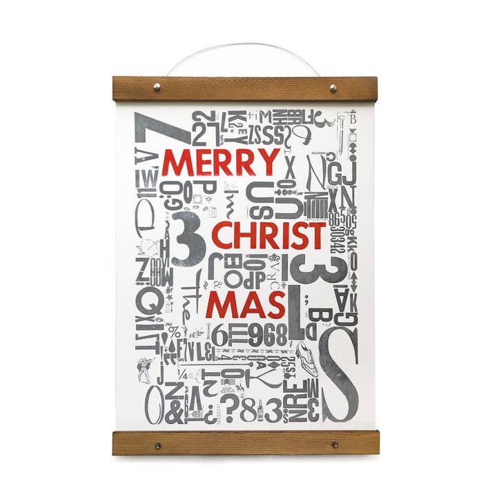 Merry Christmas Type Jumble | Reproducción de arte navideño para venta al por mayor de Wild Ink Press