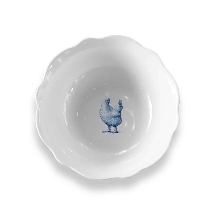 Blue Stallion Farm - Wholesale Serve Bowl - BLUE & WHITE GERTRUDE SALAD BOWLS SET OF 4 WITH GIFTBOX2