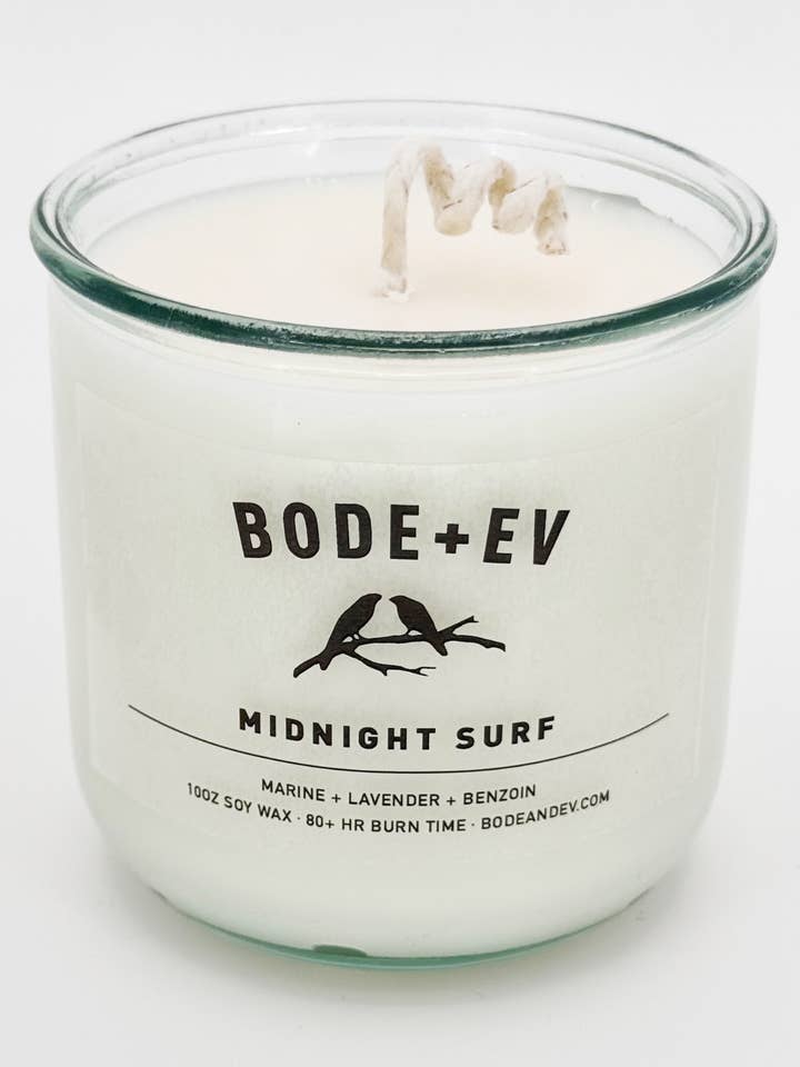 Surf de Minuit | Bougie de Soja Lavande & Bois Flotté + Spray d'Ambiance pour la vente par Bode+Ev