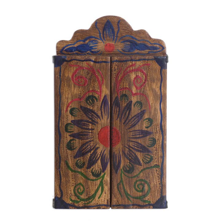 NOVICA - Wholesale Sculpture - Virgin Mary Wood Retablo3