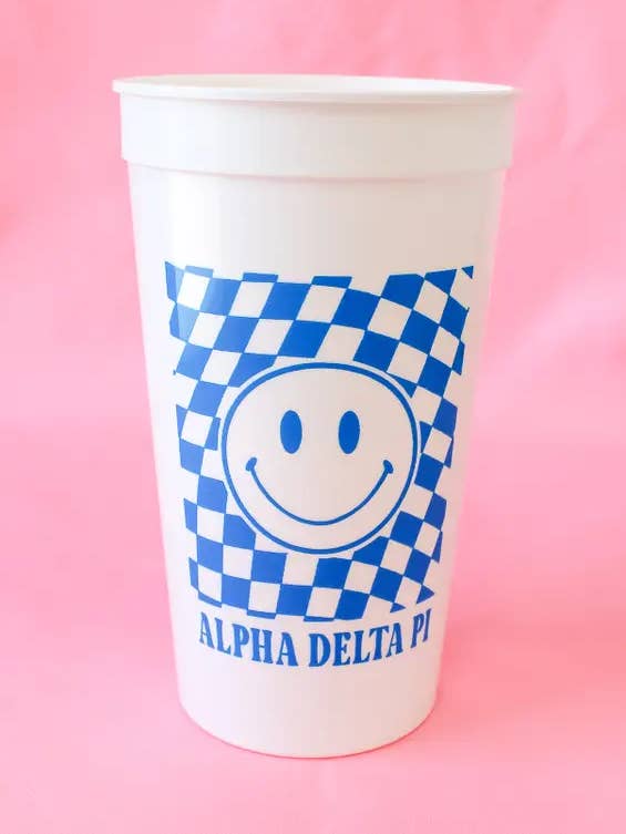 Alpha Delta Pi Smile Sorority Stadium Cup for wholesale by Duo Threads