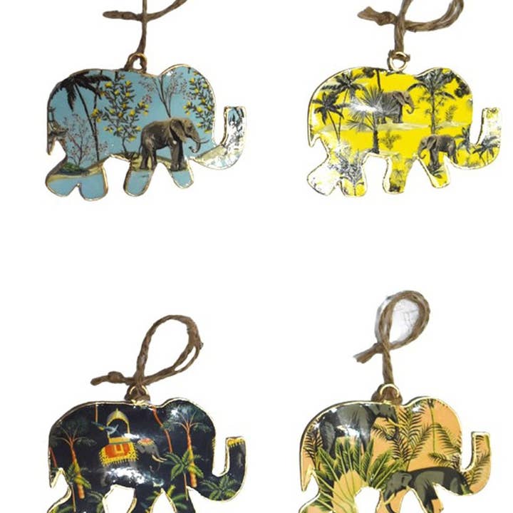 Status Collections - Wholesale Ornament set - S/4 10cm Elephants In Elephant Design0