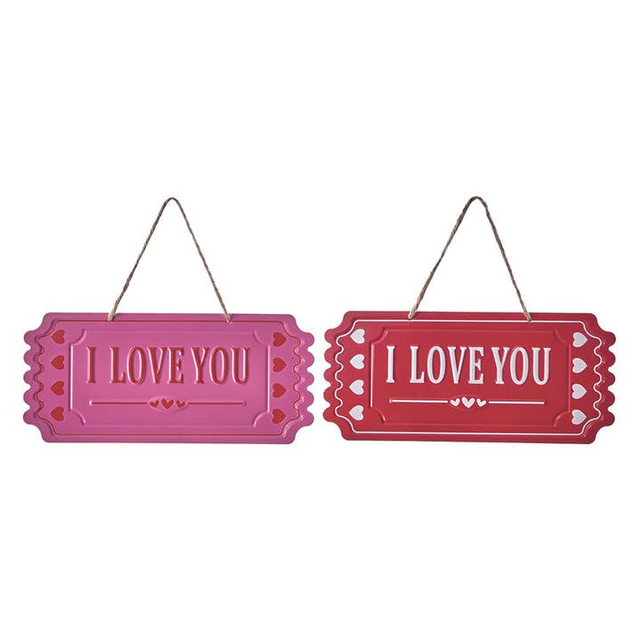 Valentine's Day - 10" METAL LOVE YOU WALL DECOR for wholesale by Dunn Deals