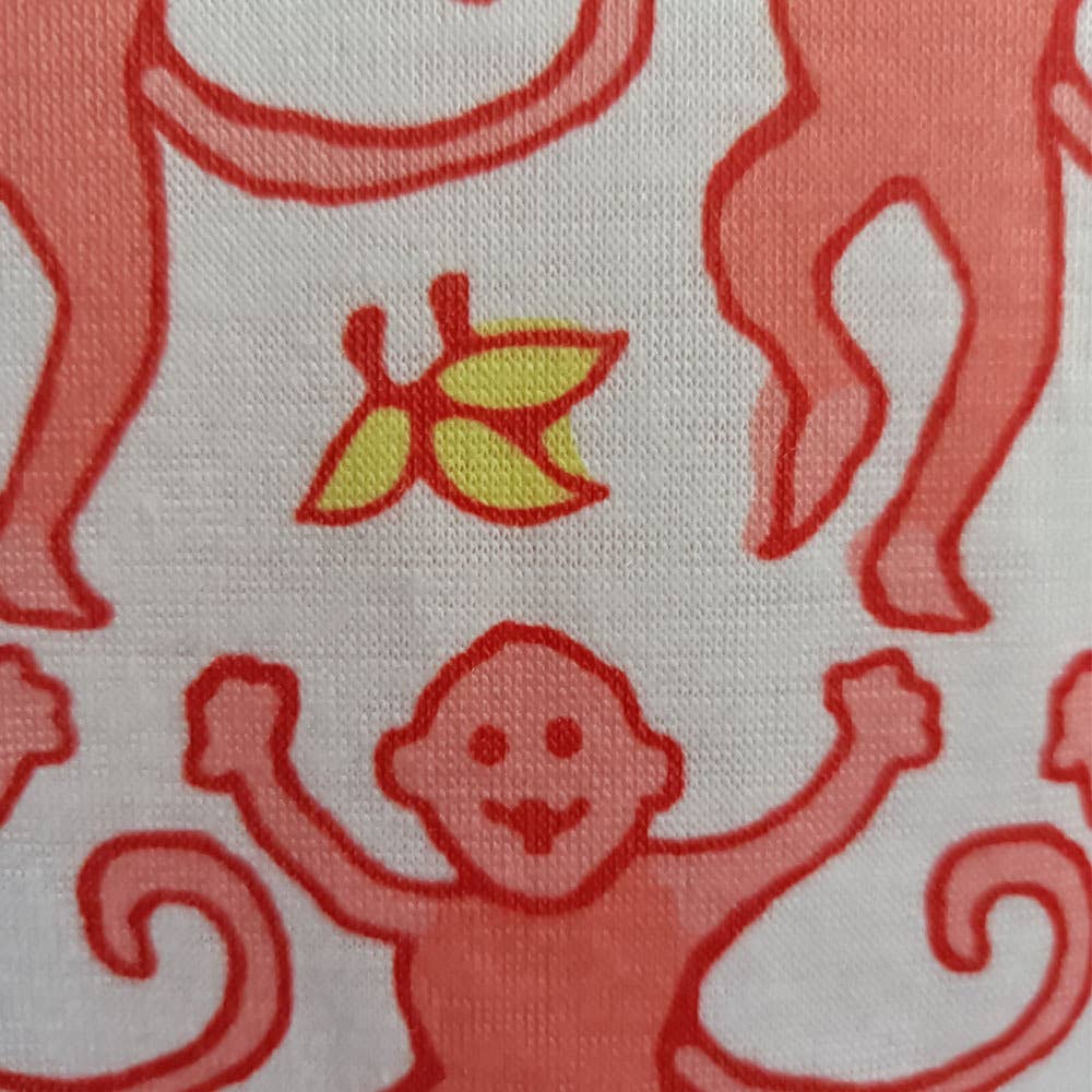 OrangeRed Monkey Print Long Sleeve Shirt Trousers Lounge Set for wholesale on Faire2