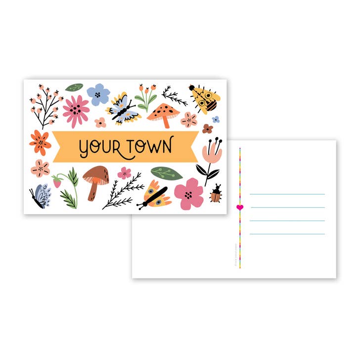 Personligt bypostkort - Engnavndråbedesign for engroshandel hos Rock Scissor Paper