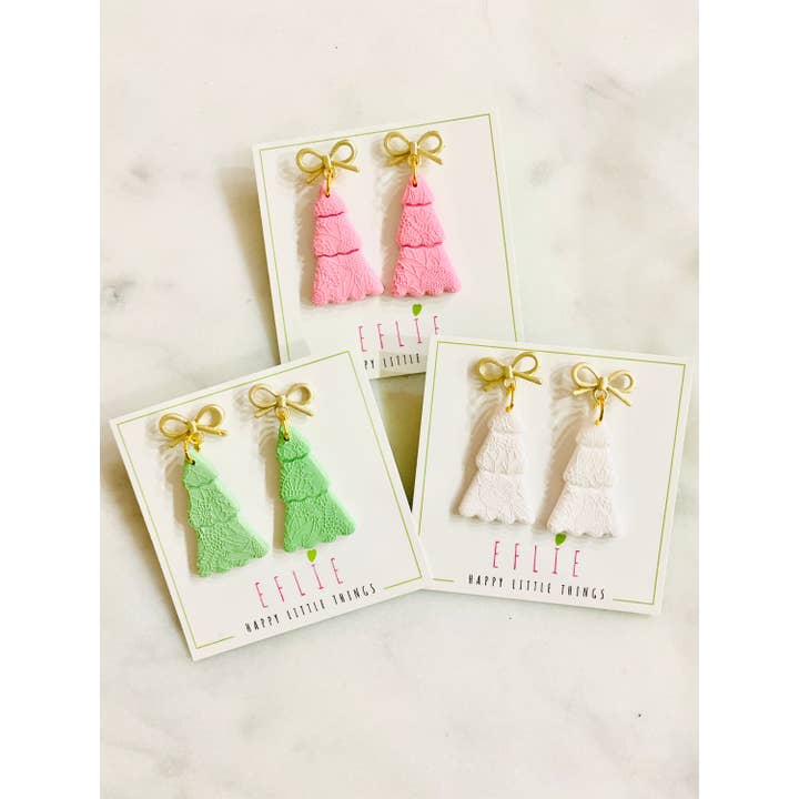Eflie - Wholesale Dangle Earrings - Handmade Christmas Tree Dangle Earrings Holiday Gift