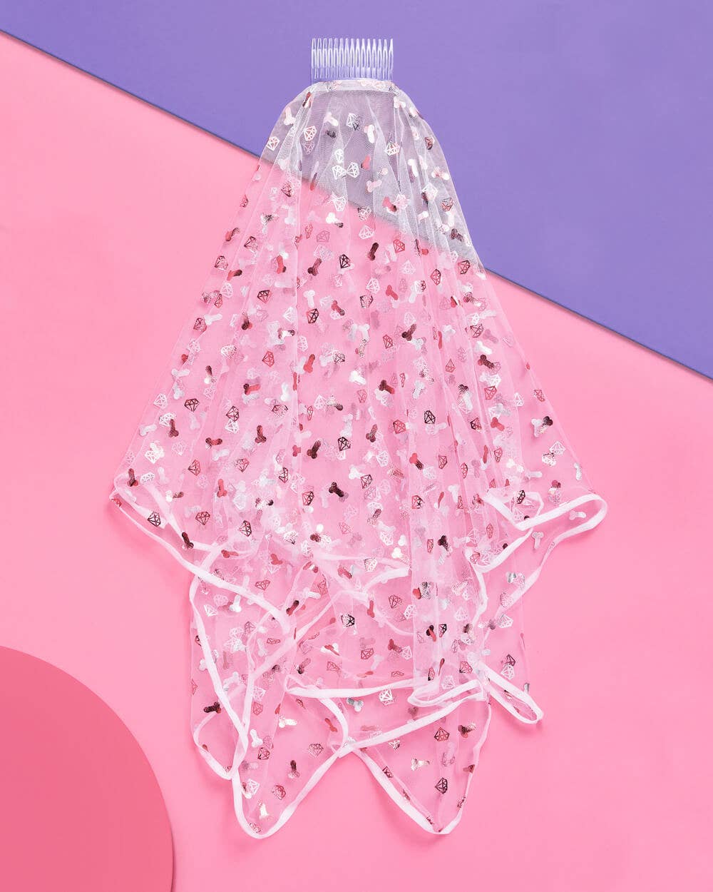 xo, Fetti - Wholesale Veil - Women's - Bachelorette Party Penis Veil, Bridal Shower Gift, Accessory1