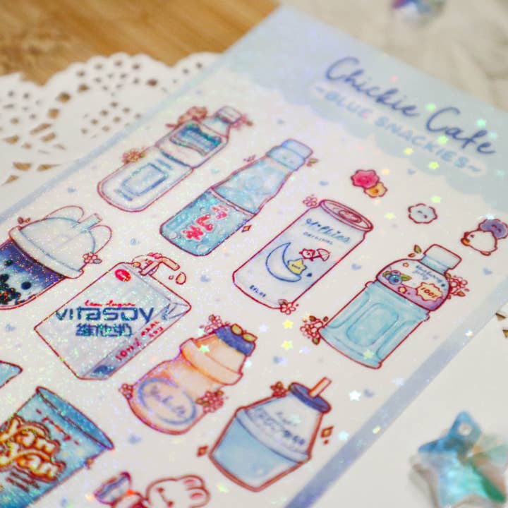 Chickie Cafe - Wholesale Sticker - Blue Snackies Sticker Sheet2