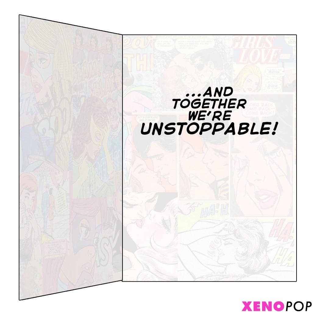 Xeno Pop - Vendita all'ingrosso Biglietti d'amore - BIGLIETTO D'AMORE SUPER HERO NEO POP ART - IL MIO BACIO È IL MIO SUPER POTERE1