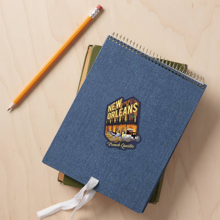 Lantern Press - Wholesale Sticker - STICKER New Orleans, Louisiana, French Quarter, Alt2