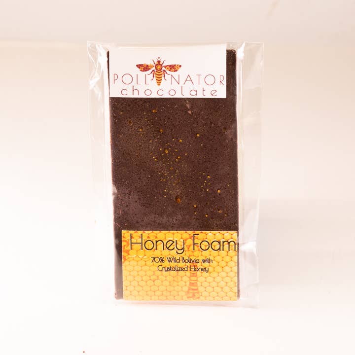 Pollinator Chocolate company - Wholesale Chocolate Bar - 70% Bar Honey Foam 1