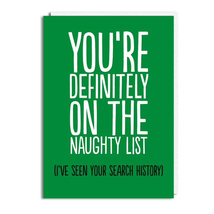 Funny Christmas Card - ‘Naughty List’ for wholesale by The Buddy Fernandez Card Company