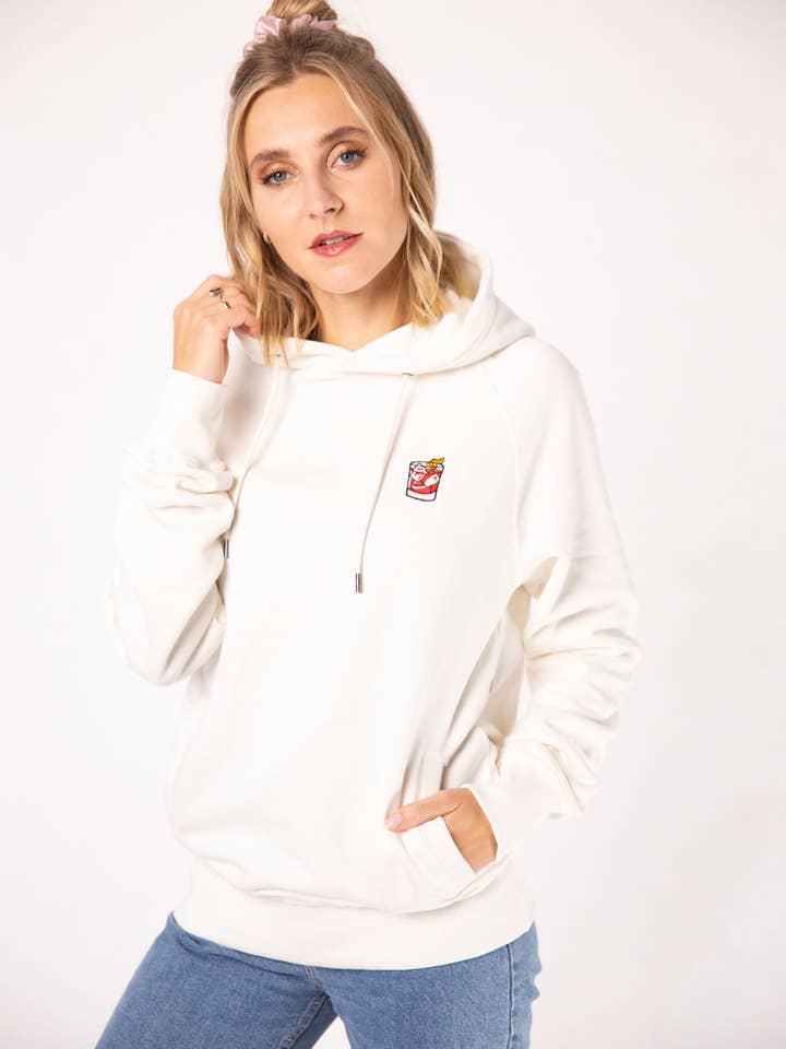 Negroni | Broderet økologisk bomuld kvinder hættetrøje for engroshandel hos Fashion Drinks