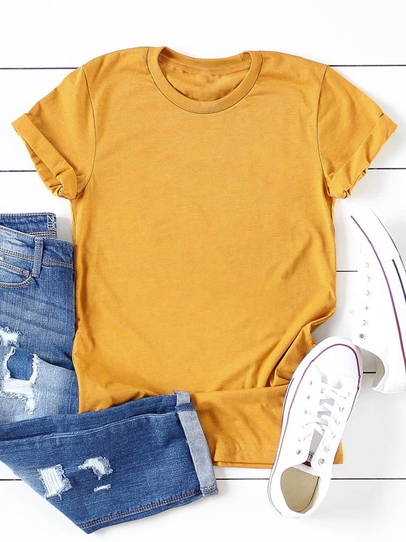 Lily Clothing - Wholesale T-Shirt - Women's - LOOSE SOLID COLOR SHORT SLEEVED T SHIRT_CWTTS07478