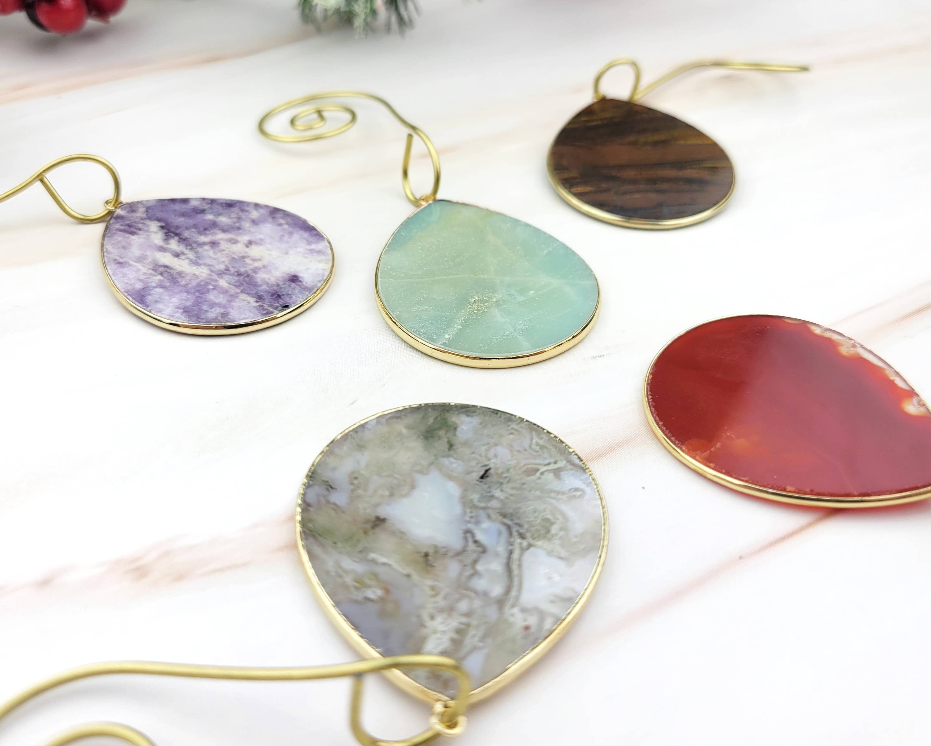 WonderLight Jewelry – Conjunto de ornamentos por atacado – Conjunto de enfeites de cristal de pedras preciosas em forma de lágrima - Mindfulness Gifts2