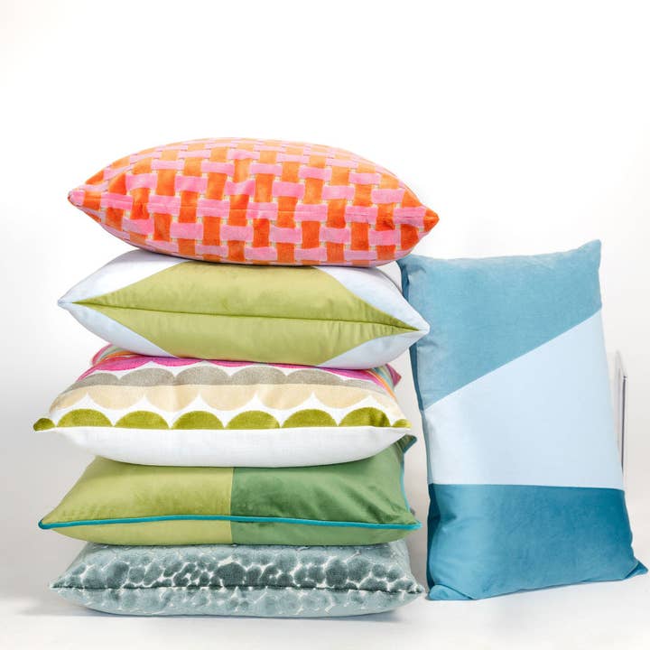 Andrews Lima and Wasabi Green Velvet Throw Pillow for wholesale on Faire