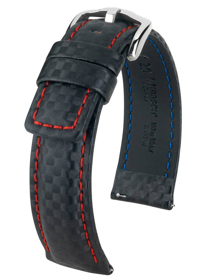 HIRSCH Klockarmband Carbon L - Hi-Tech-läder - sportig för wholesale av HIRSCH