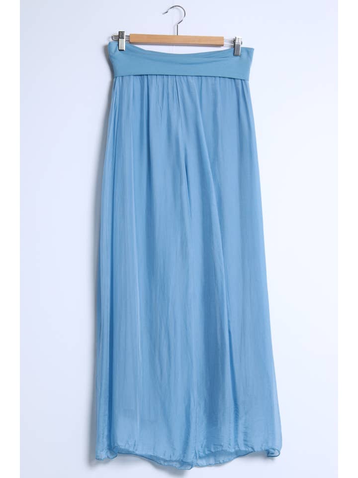 Shyloh - Wholesale Pants - Women's - High-waisted wide fluid pants with long hem 2053734