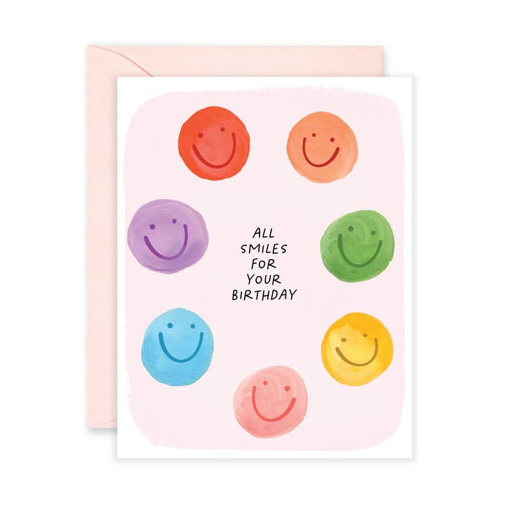 All Smiles fødselsdagskort for engroshandel hos Isabella MG