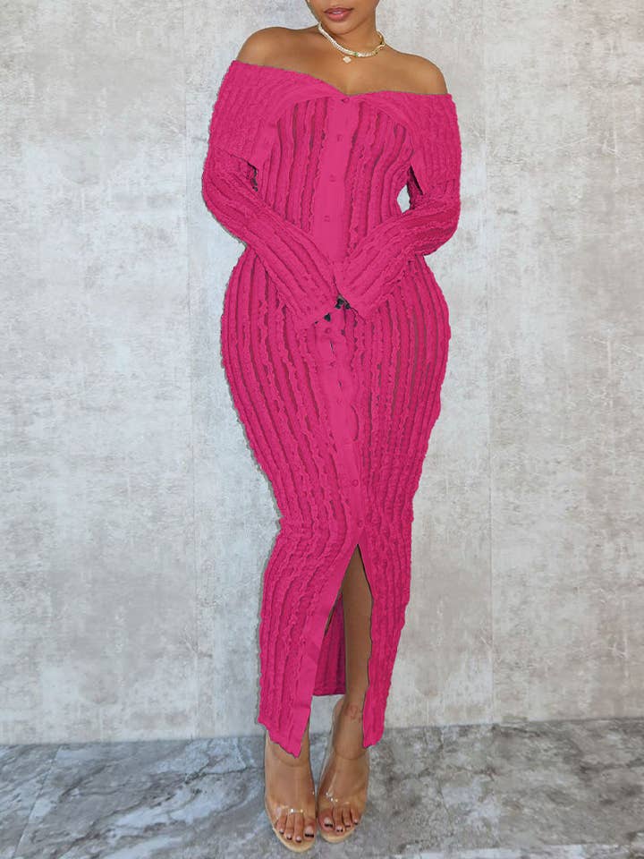 MB Fashion Wholesale - Wholesale Dress - Women's - MB FASHION SEXY OFF SHOULDER PLEATED MAXI DRESS 0654LY25