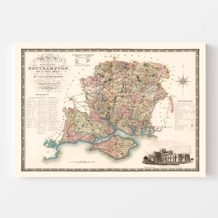 Ted's Vintage Art - Wholesale Map - Vintage Map of Southampton England, 18292