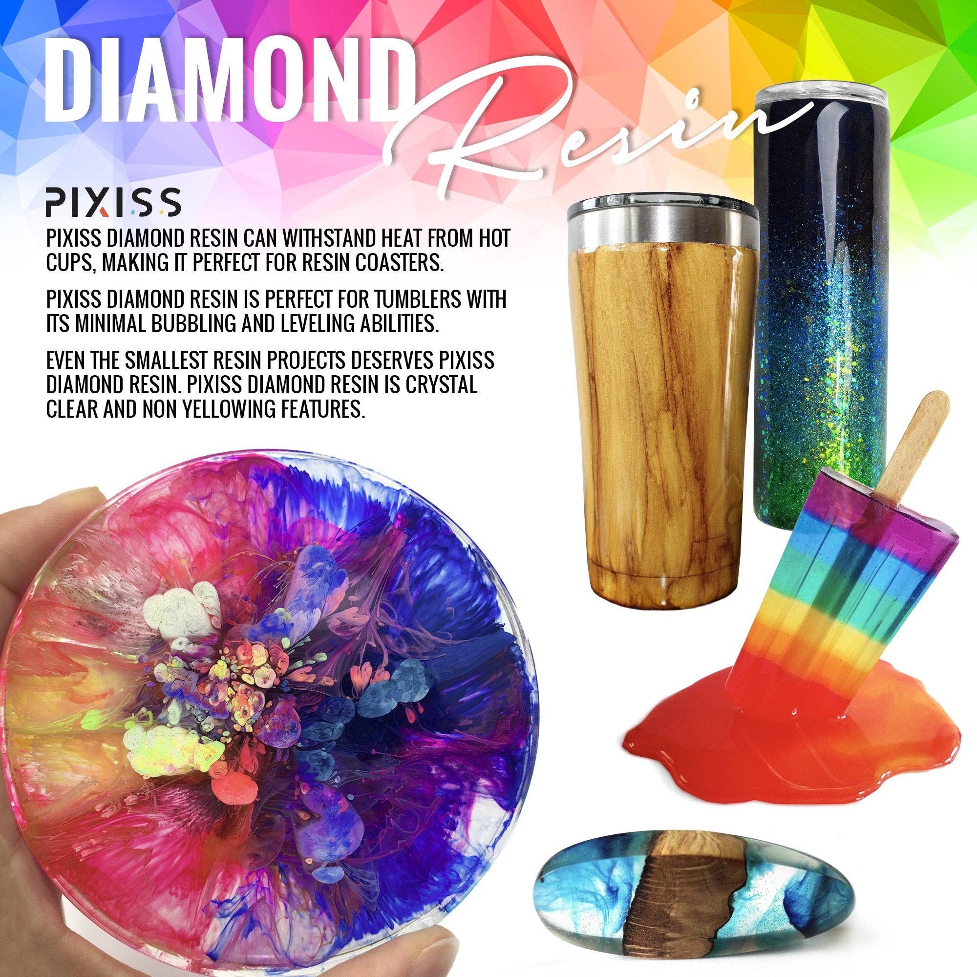 Pixiss - Wholesale Craft Supplies - PIXISS Diamond Resin; 8oz. with Silicone Jewelry Mold Kit2