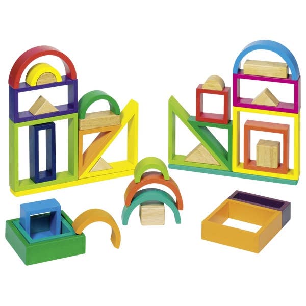 Rainbow building blocks for wholesale by Goki Australia