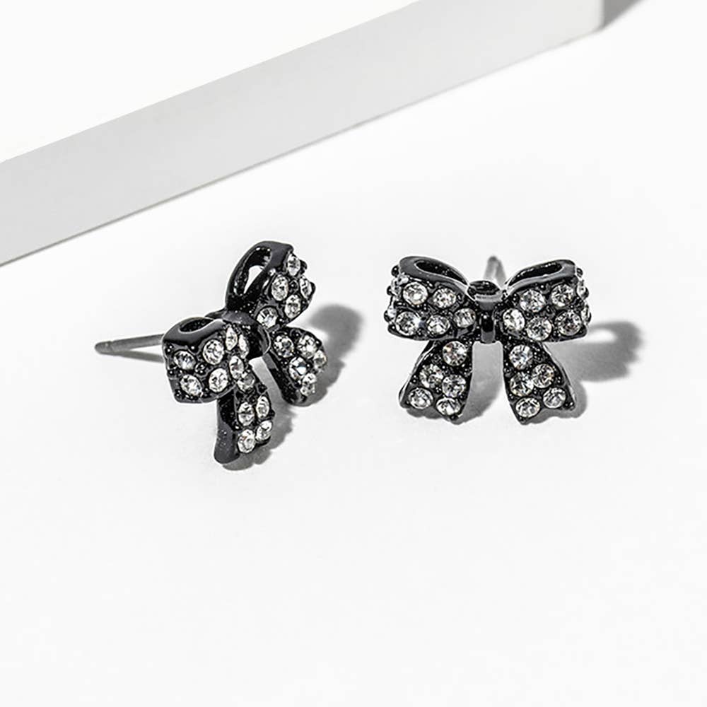 Sensibling Corp. - Vente Clous d'oreille - Boucles d'oreilles clous nœud en strass cristal7