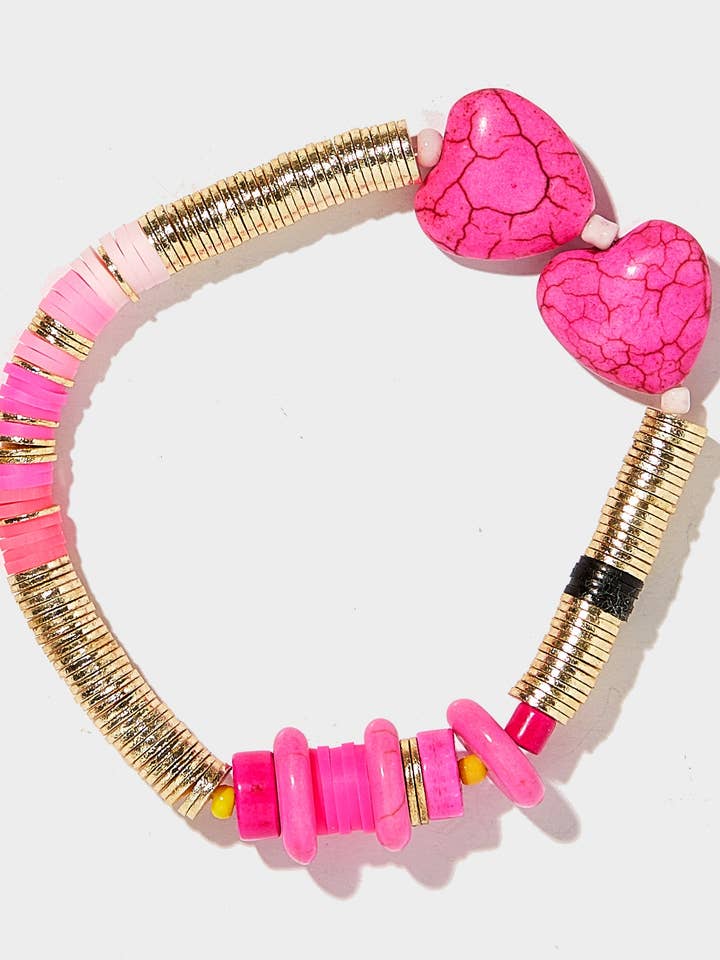 Helende Hjerter Vinyl Armbånd 6mm for engroshandel hos Allie + Bess