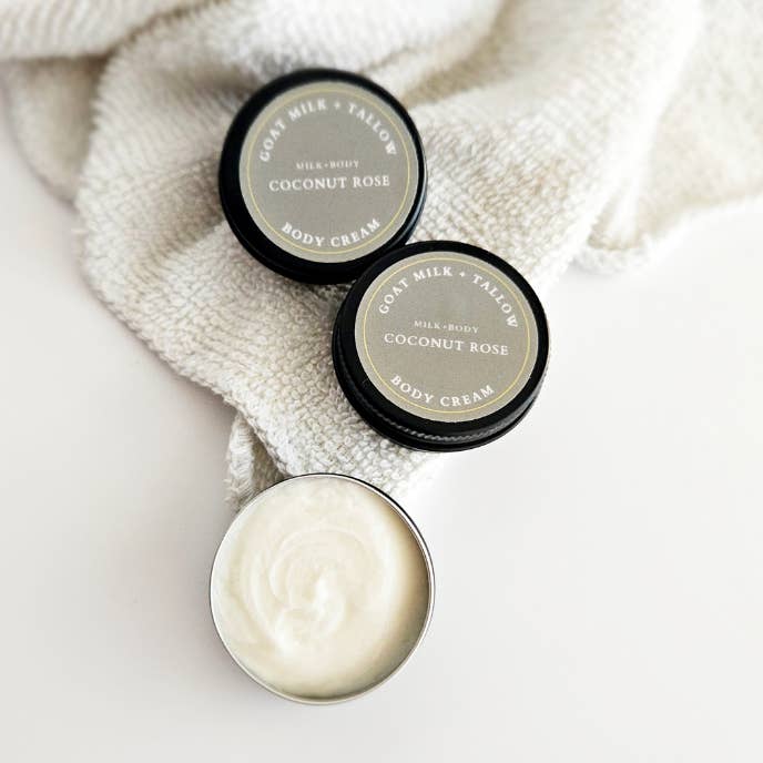 Mini Goat Milk + Tallow Body Cream | Coconut Rose for wholesale by Milk + Body