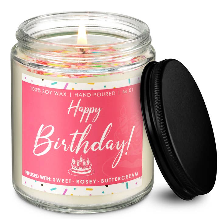 Birthday Candles, 7oz Happy Birthday Soy Candle, Bday Gifts for wholesale by Lovery