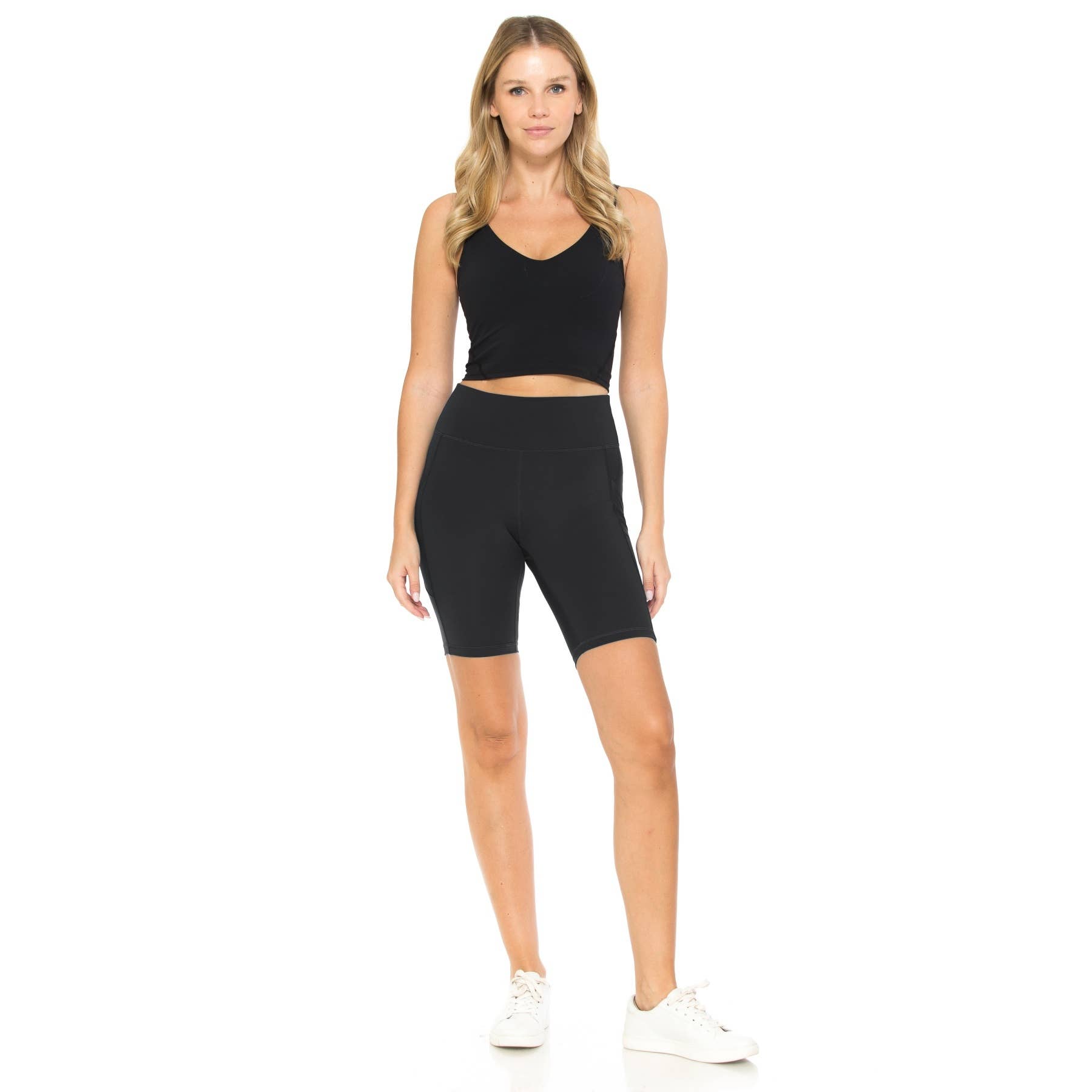 Leggings Depot - Wholesale Athletic Shorts - Women's - Premium Nylon Activewear Solid Bike Shorts (8" Inseam)3