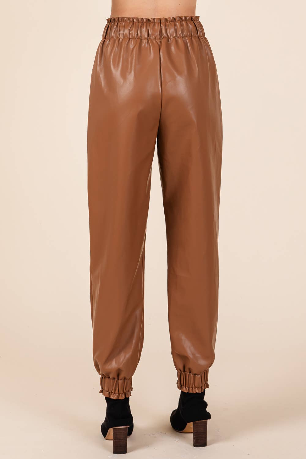 GeeGee x Lovelo - Wholesale Pants - Women's - Faux Leather Jogger Pants, MP508125
