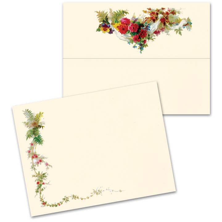 Laughing Elephant - Wholesale Stationery/Notecard Set - Flowers & Ferns - Letter Writing Set