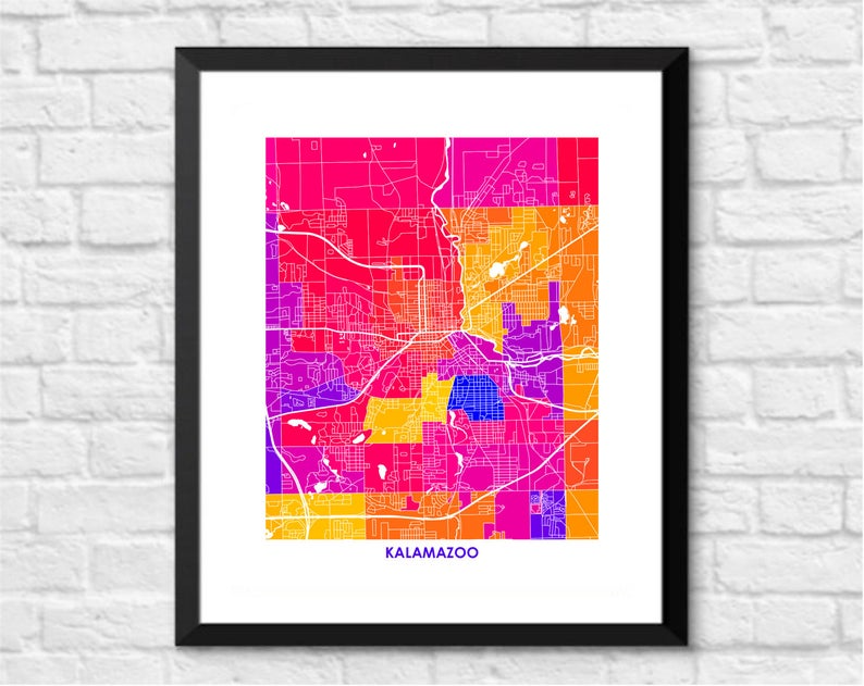 Juanita's Adventures - Wholesale Art Print - Juanitas Kalamazoo Map Print3