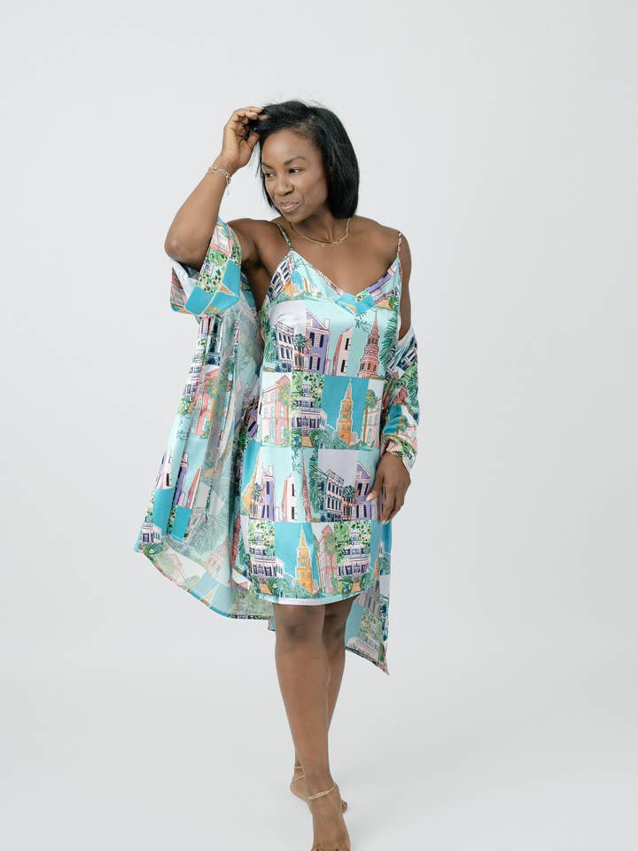 Charleston Pop Robe - Charleston Print for wholesale by Imbali Charleston